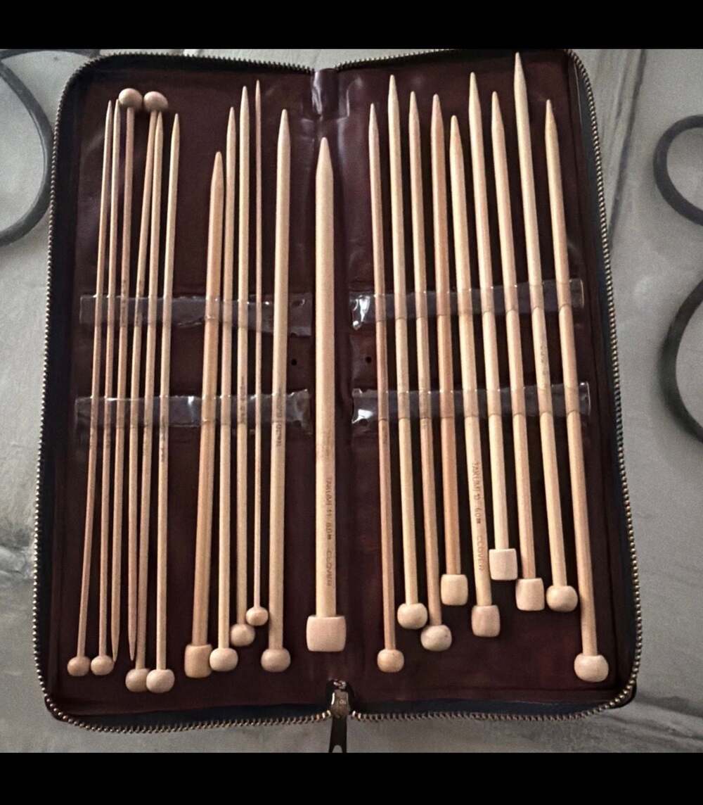Mixed Lot Clover Takumi Bamboo Single Pointed Knitting Needle Set with Zip case